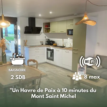 Tatil Evi Des Pelerins 8 Personnes - 10 Minutes Du Mt St Michel *